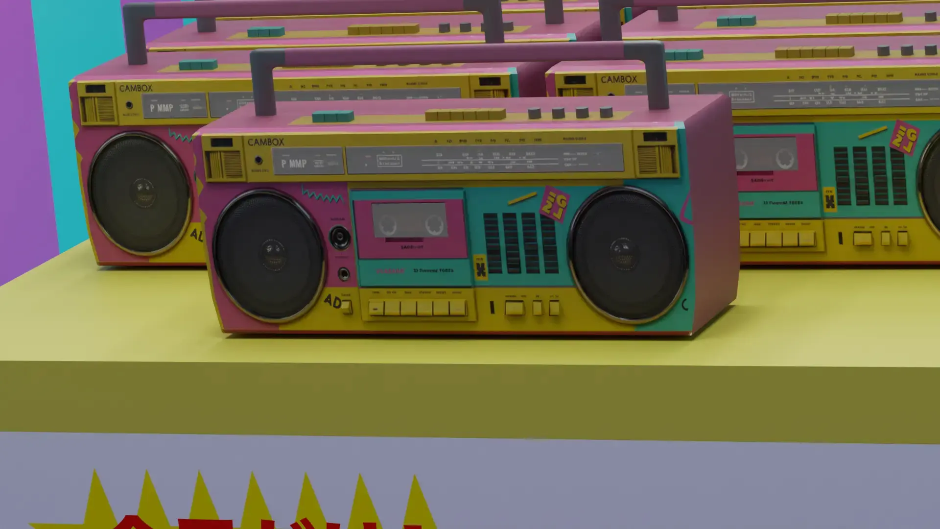 レトロラジカセ 3DCGモデル / Retro Boombox 3DCG Model